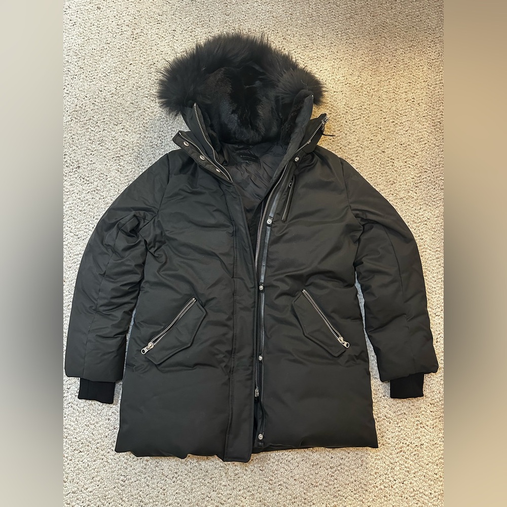 Mackage EDWARD-F 2-in-1 down parka with hooded bib and natural fur size L